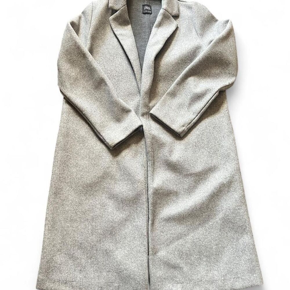 Zara Women's Grey and Cream Coat